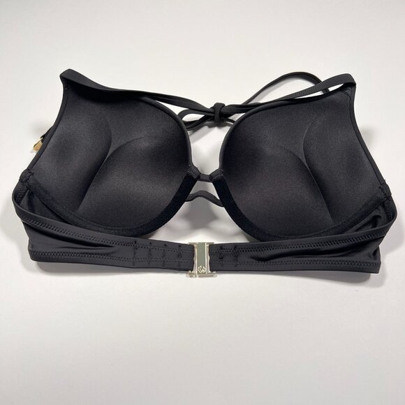 Victoria Secret 36C Bombshell Push Up Bikini Top Halter Add 2 Cups Black - Picture 5 of 7